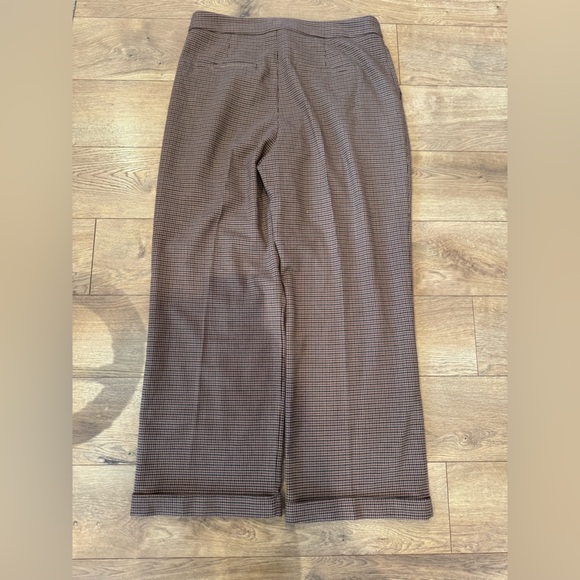 PAIGE Brown Houndstooth High Waist Wide Leg Pants Size 10 NWOT - Picture 9 of 10
